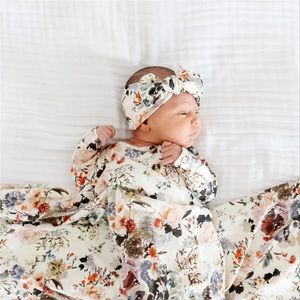 Lou Lou company newborn gown and headband
